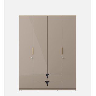 Ken 1 Door Wardrobe Without Mirror - Walnut Bronze Woodpore